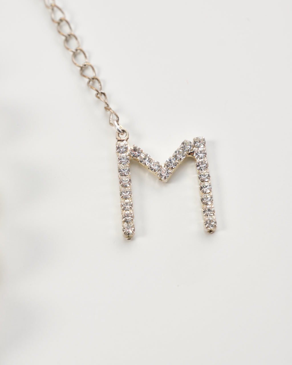 Pearl and Crystal Logo Necklace
