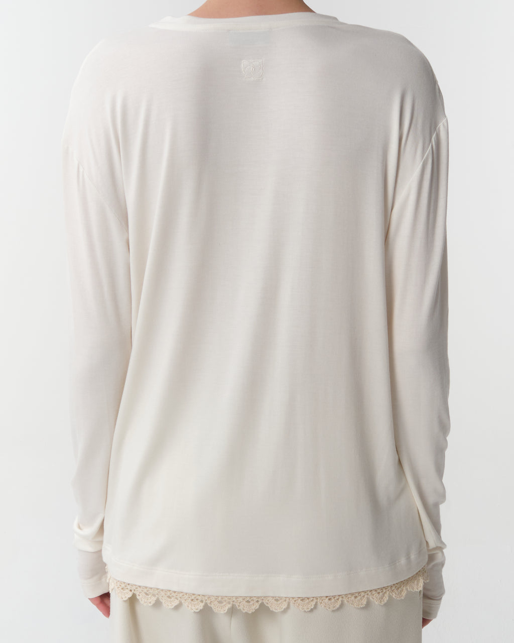 Lace-Detail Long-Sleeve T-Shirt