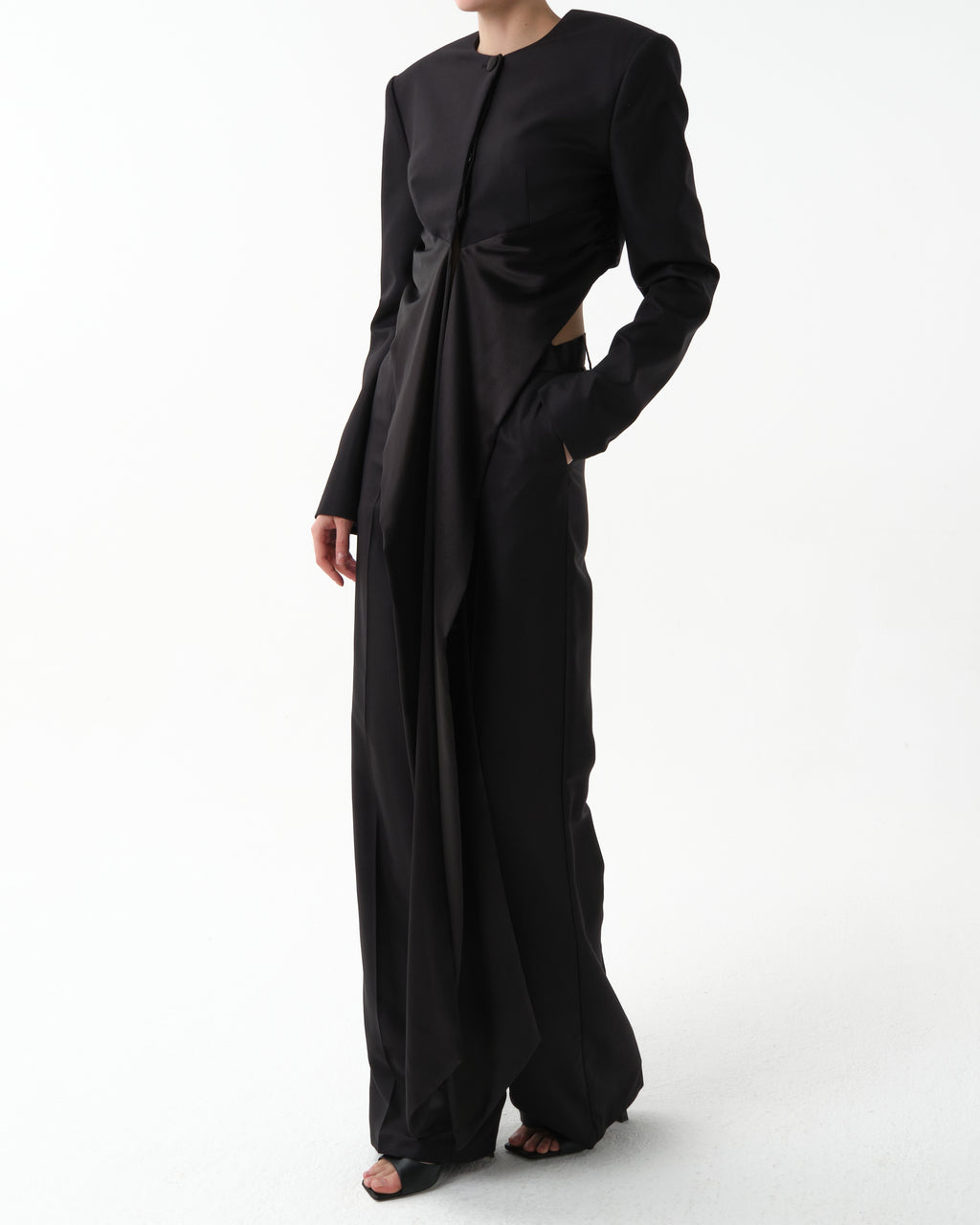 Cropped Silk Grain de Poudre Jacket