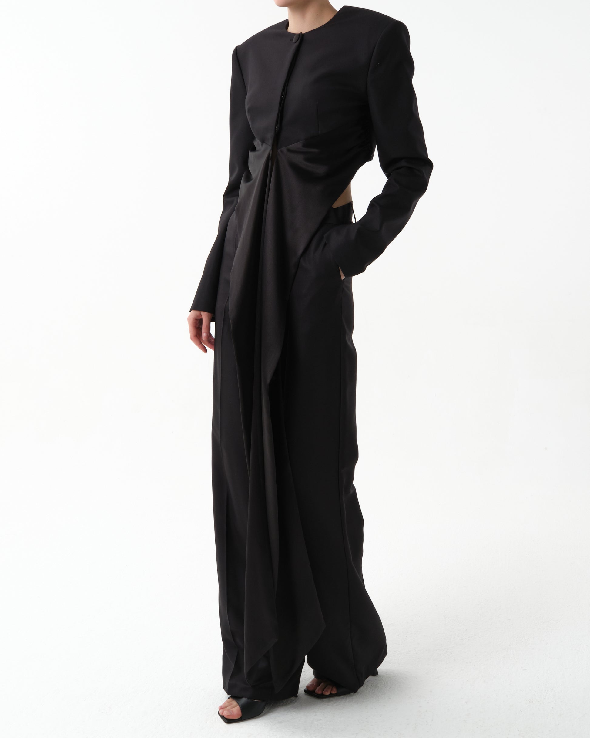 Cropped Silk Grain de Poudre Jacket