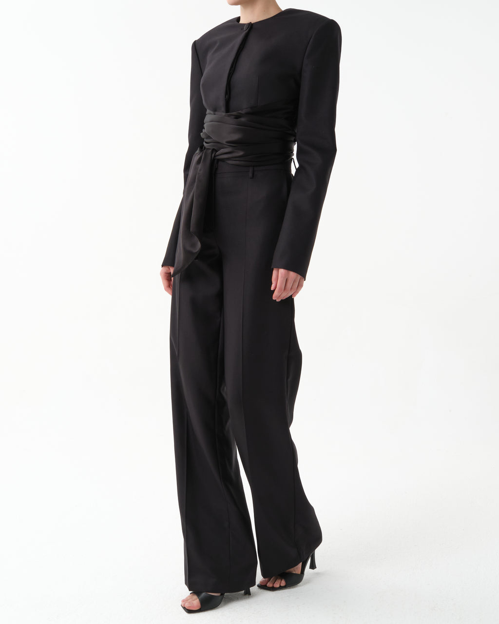 Cropped Silk Grain de Poudre Jacket