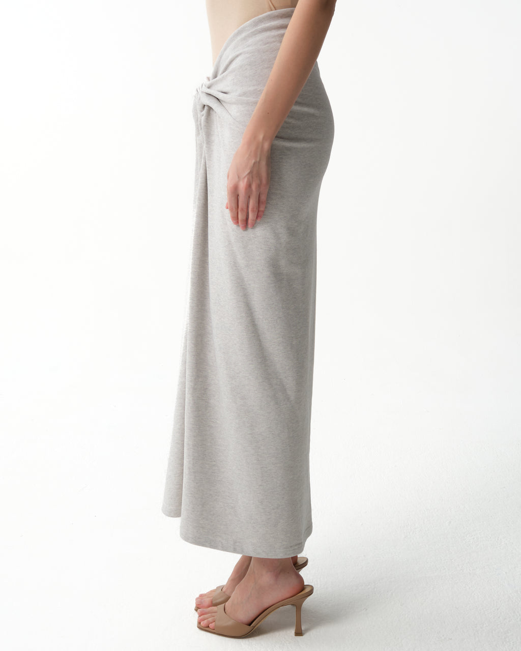 Front-Knot Midi Skirt
