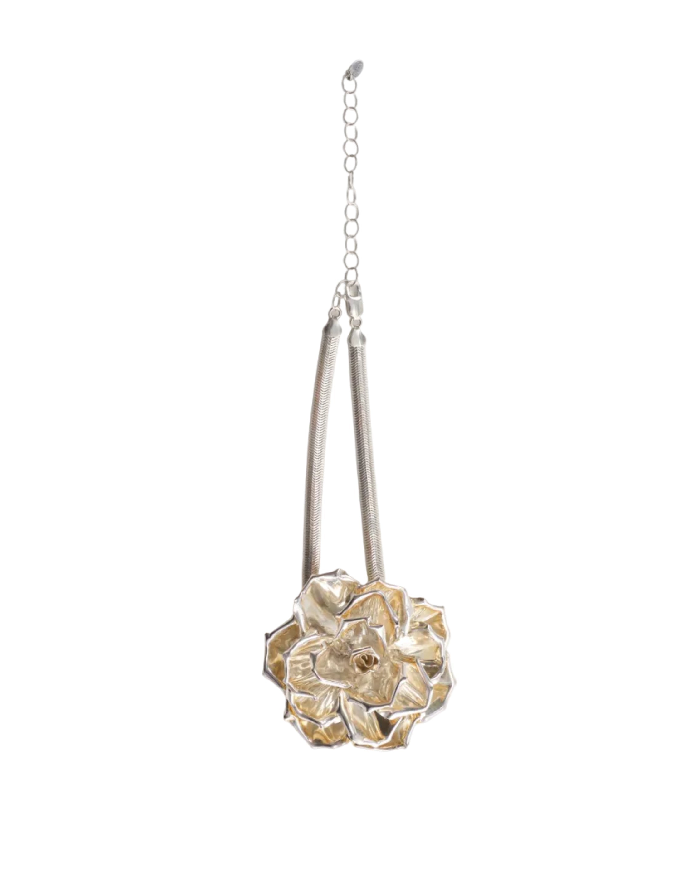 Silver-Plated Floral Choker
