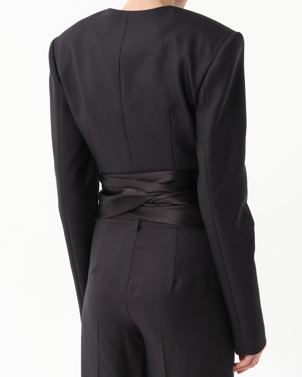 Cropped Silk Grain de Poudre Jacket