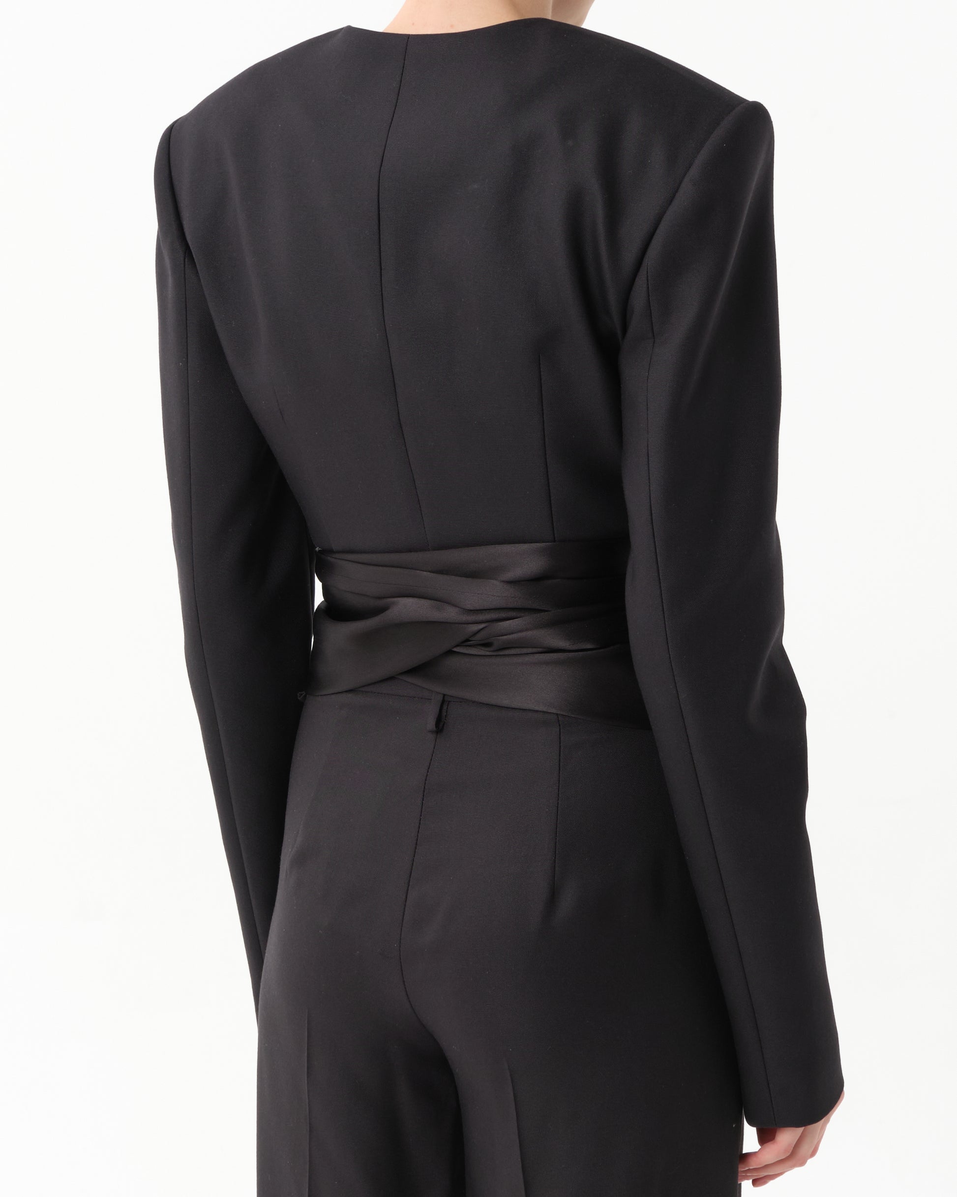 Cropped Silk Grain de Poudre Jacket