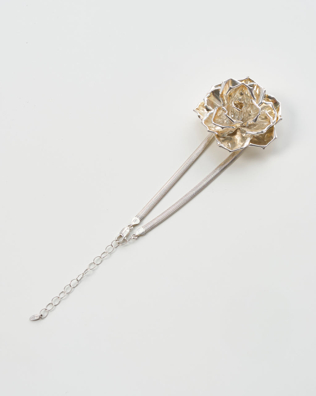 Silver-Plated Floral Choker