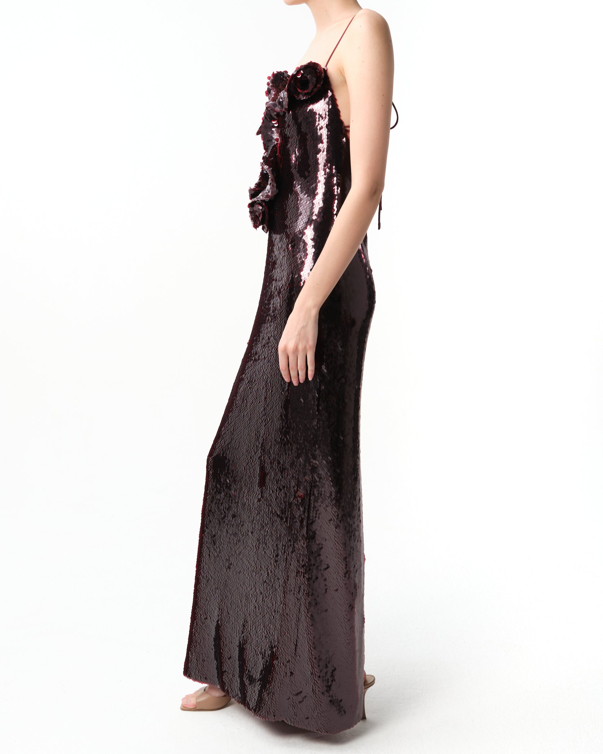 Sequin-Embellished Maxi Dress