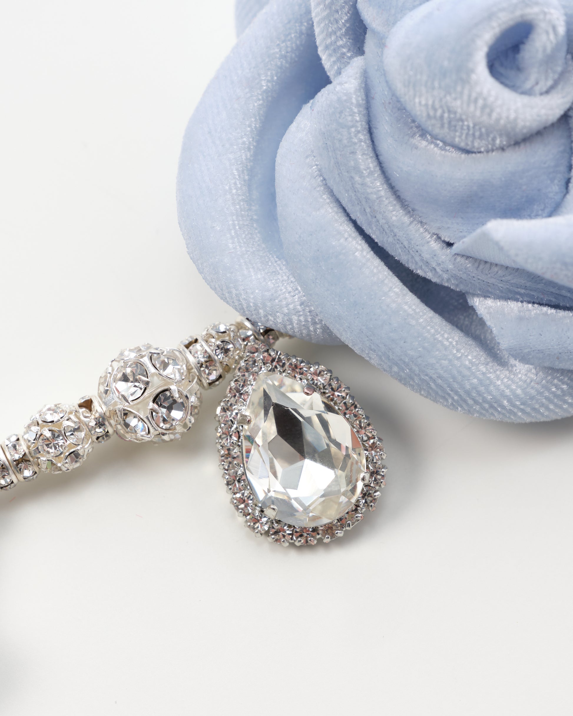 Crystal Rose Drop Earring