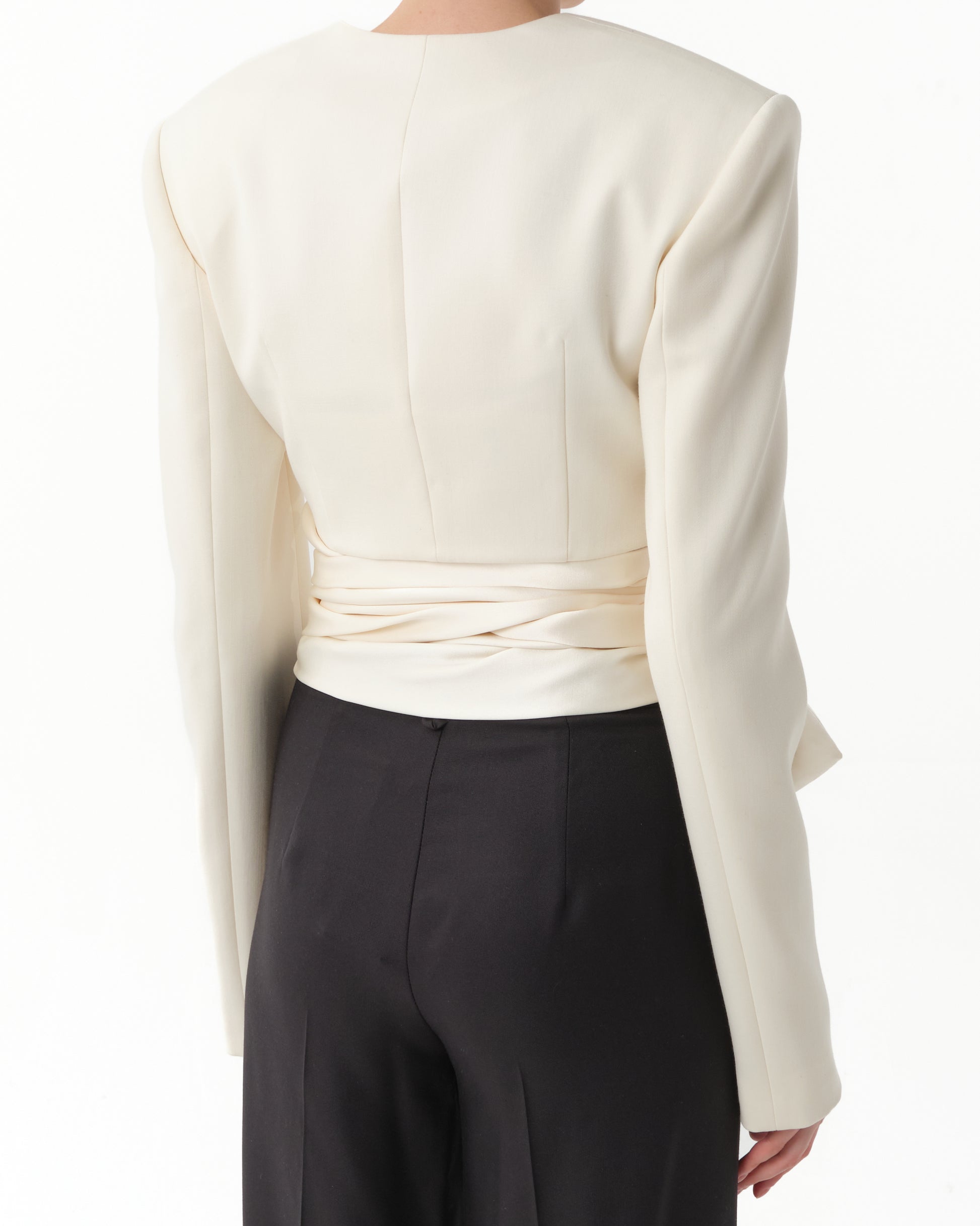 Cropped Silk Grain de Poudre Jacket