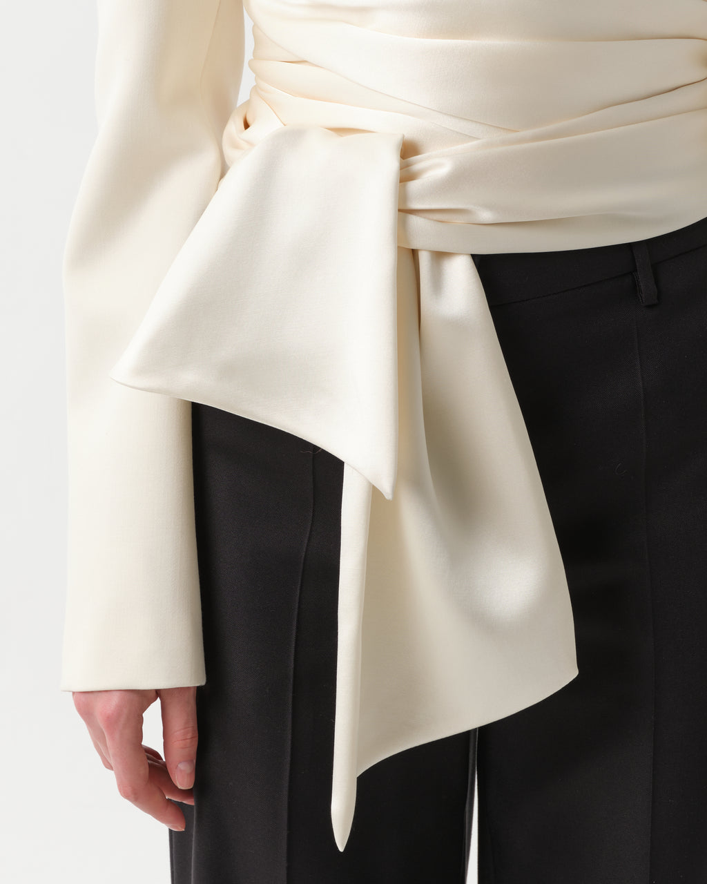Cropped Silk Grain de Poudre Jacket