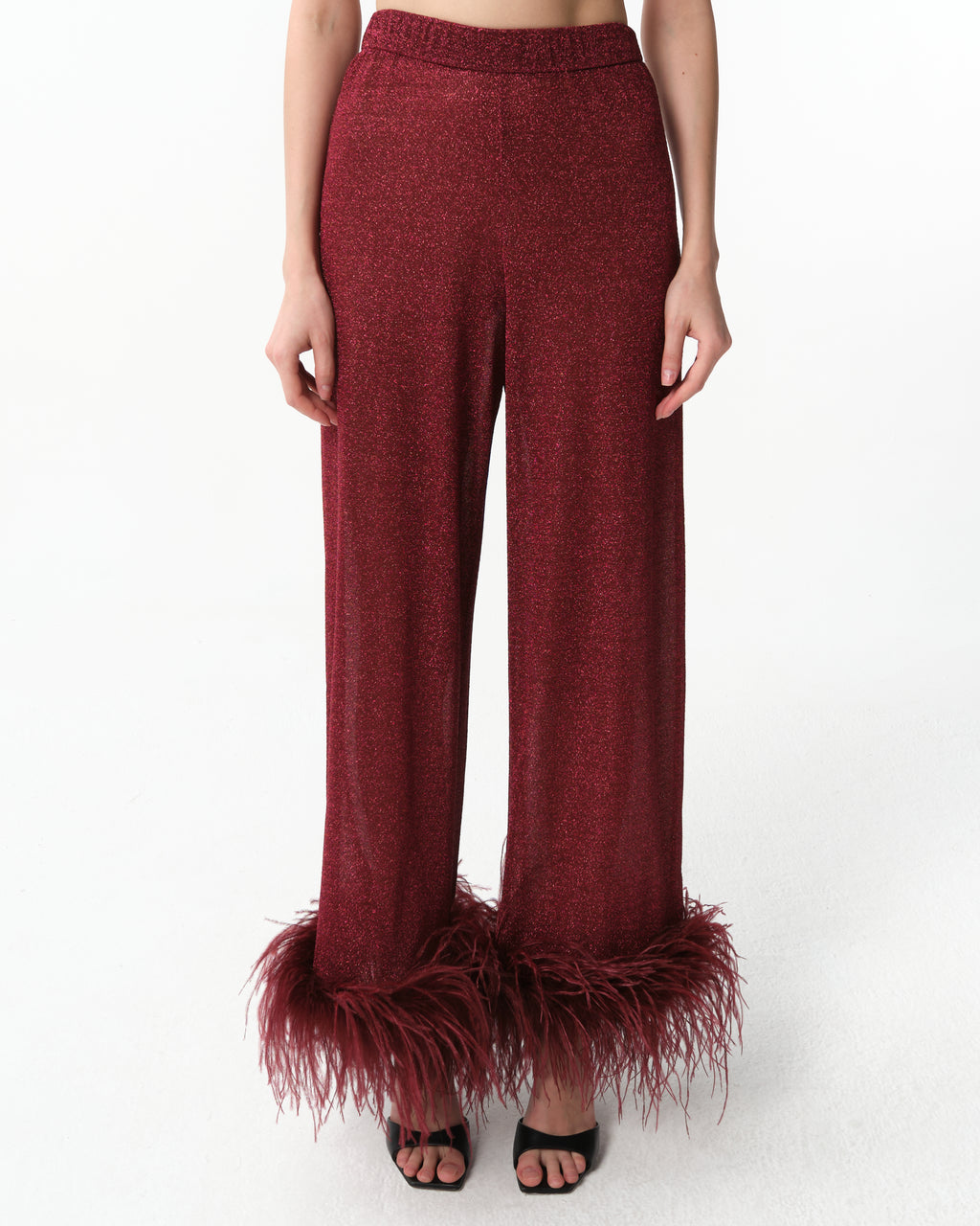 Lumière Feather-Trimmed Pants