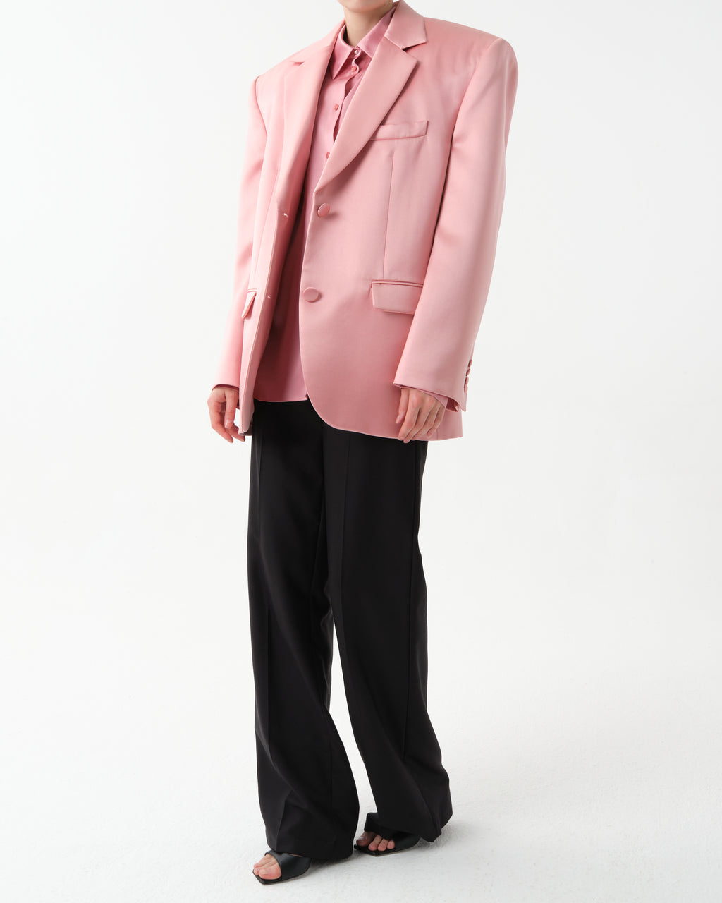 Single-Breasted Silk Blazer