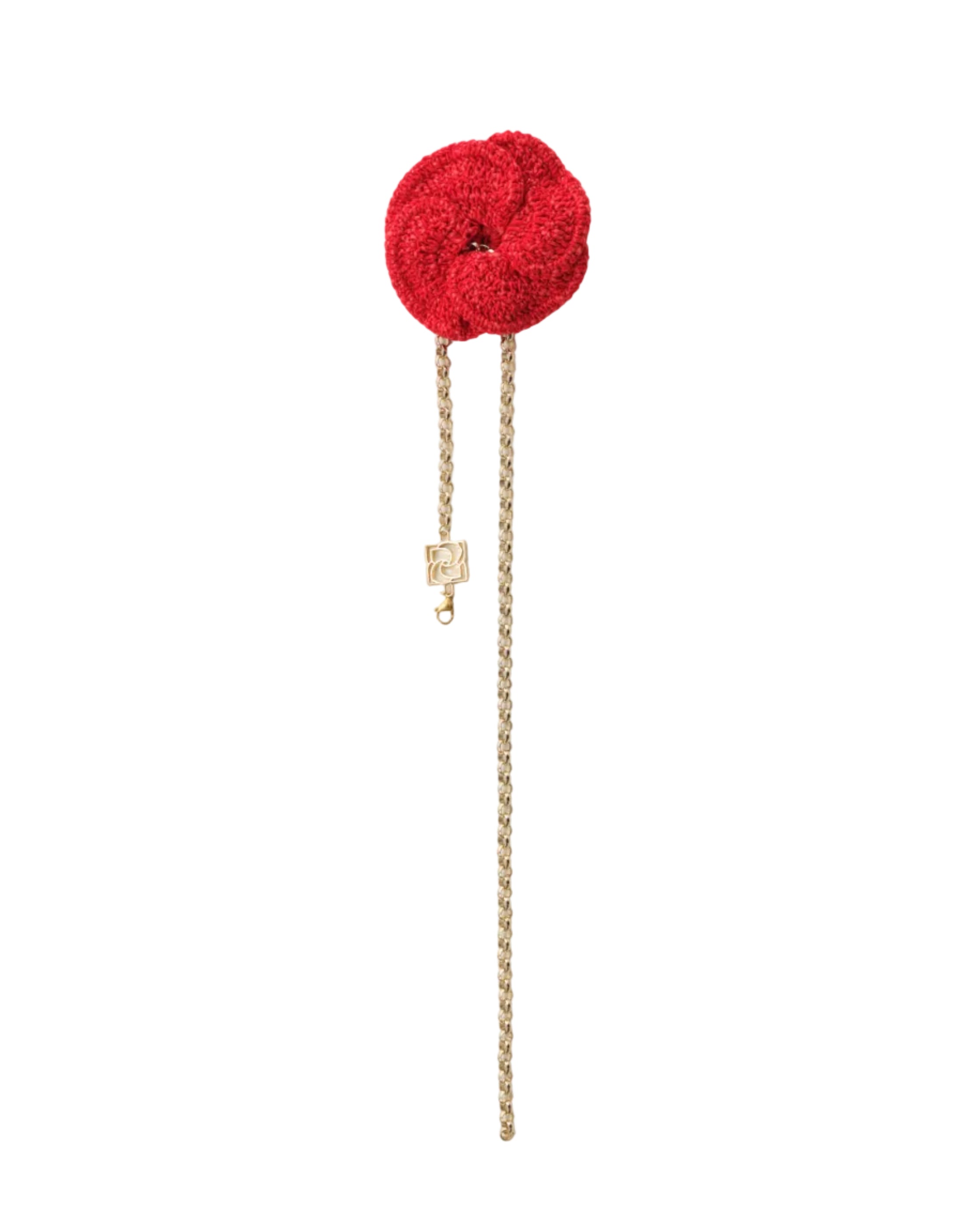 Crochet Floral-Appliqué Necklace