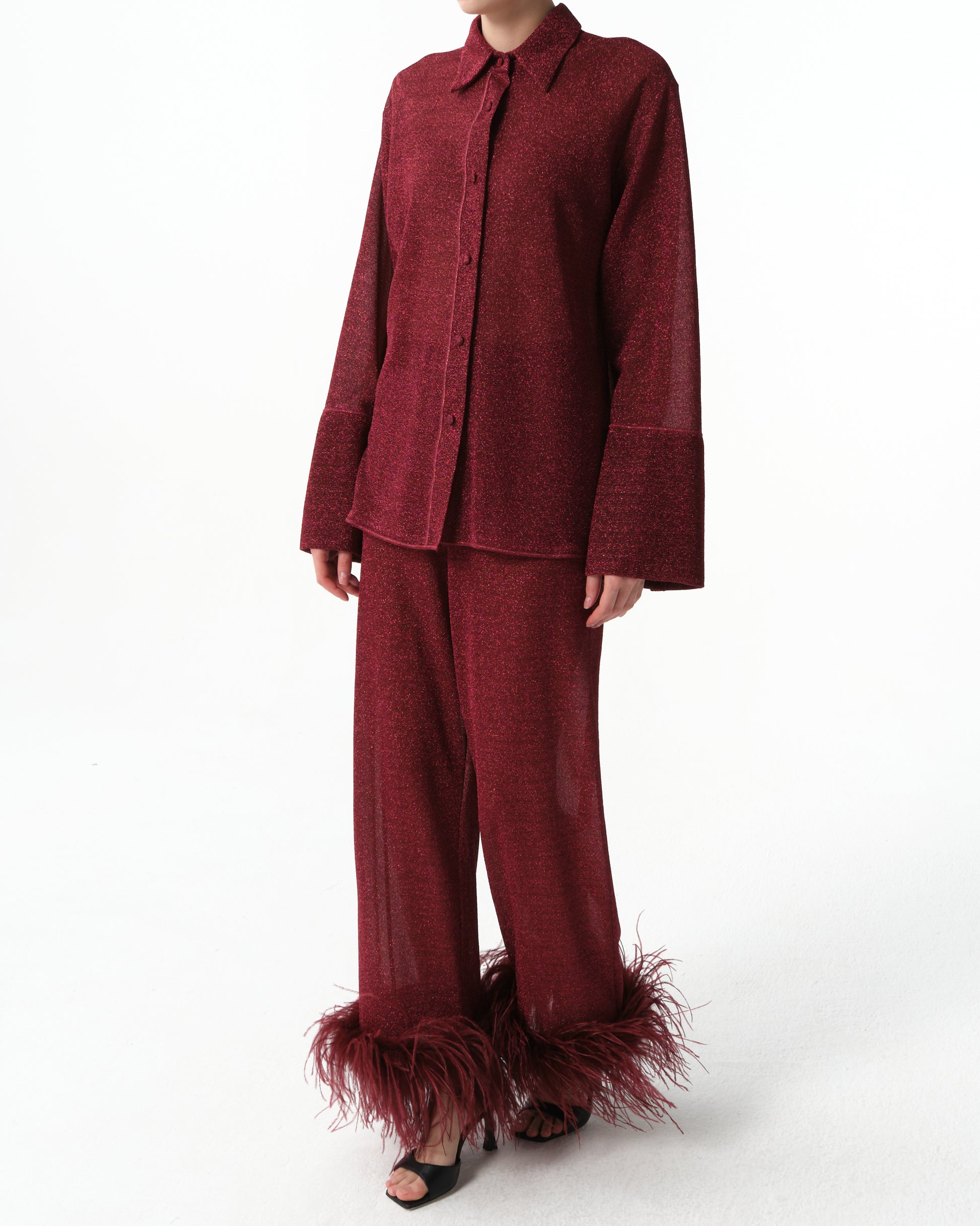 Lumière Feather-Trimmed Pants