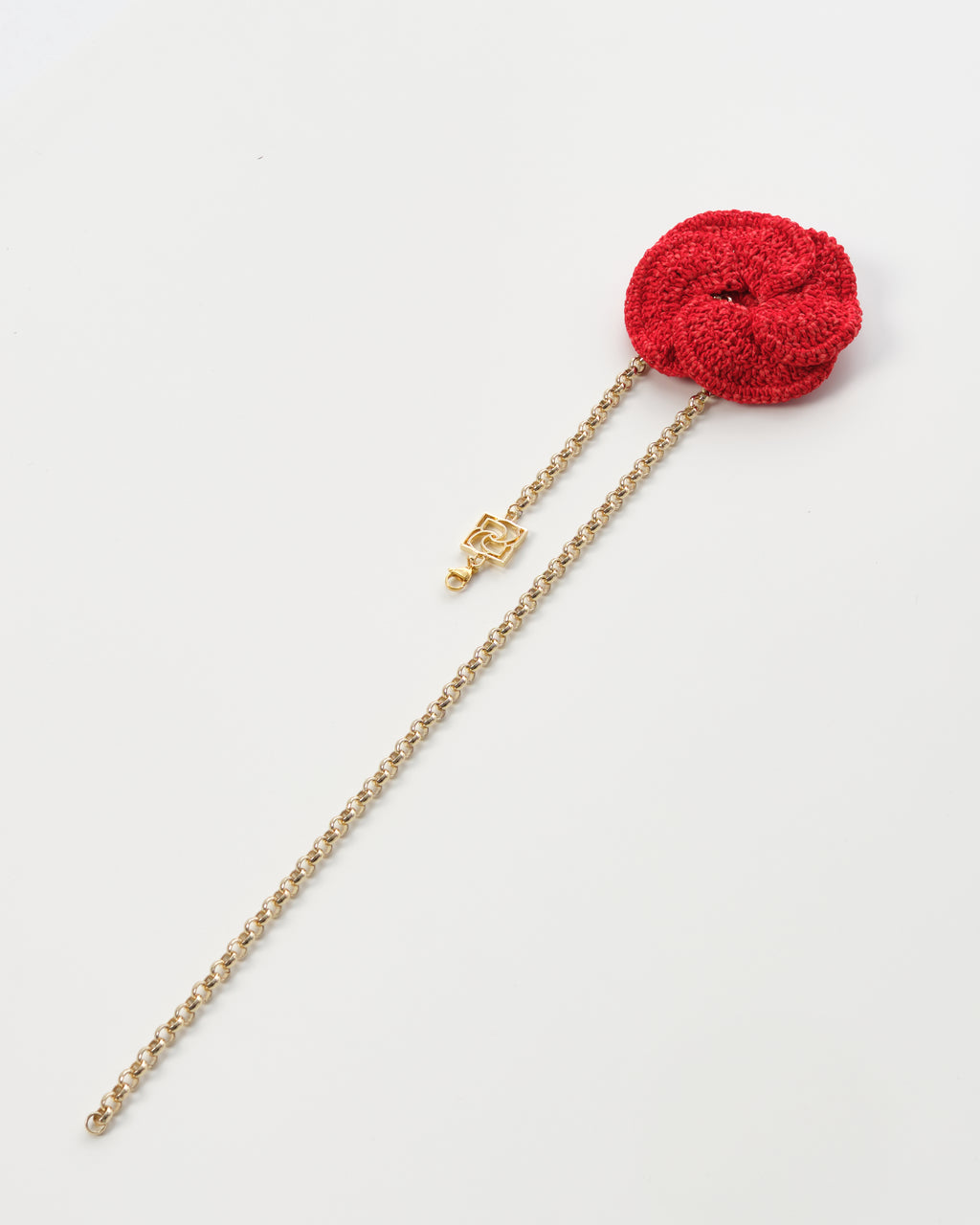 Crochet Floral-Appliqué Necklace