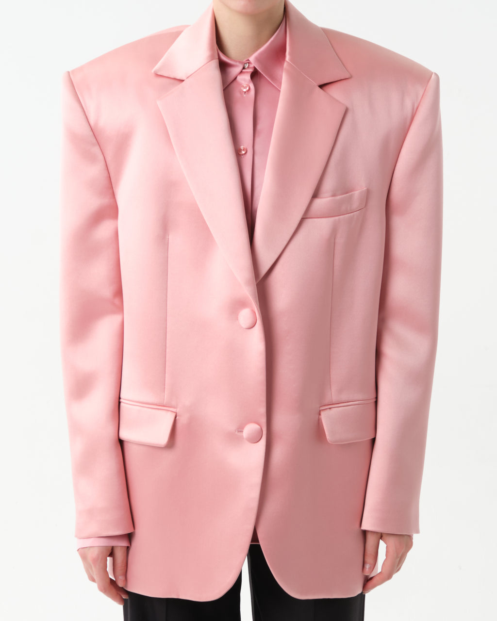 Single-Breasted Silk Blazer