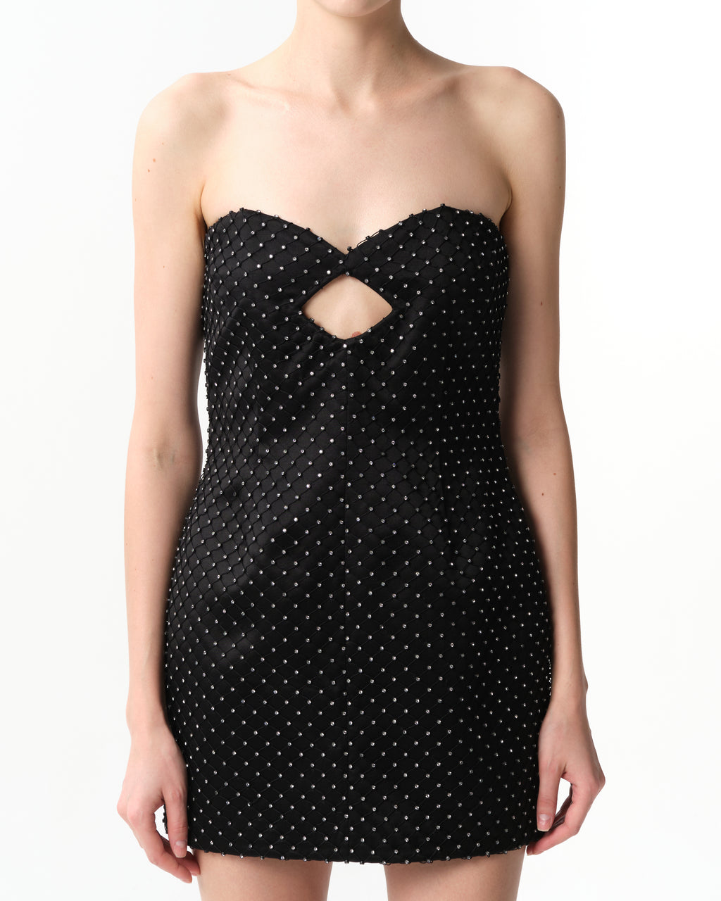 Crystal-Embellished Mini Dress