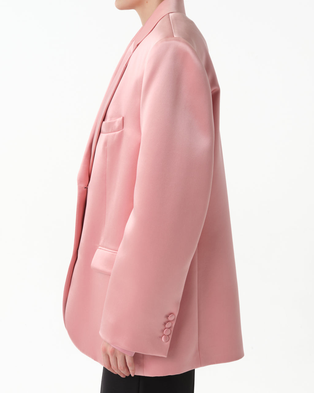 Single-Breasted Silk Blazer