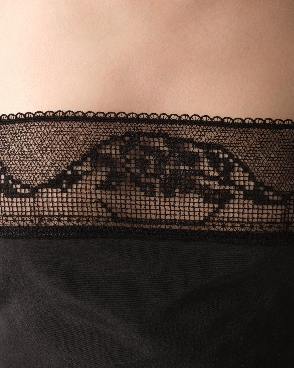 Draped Silk Lace-Trim Top