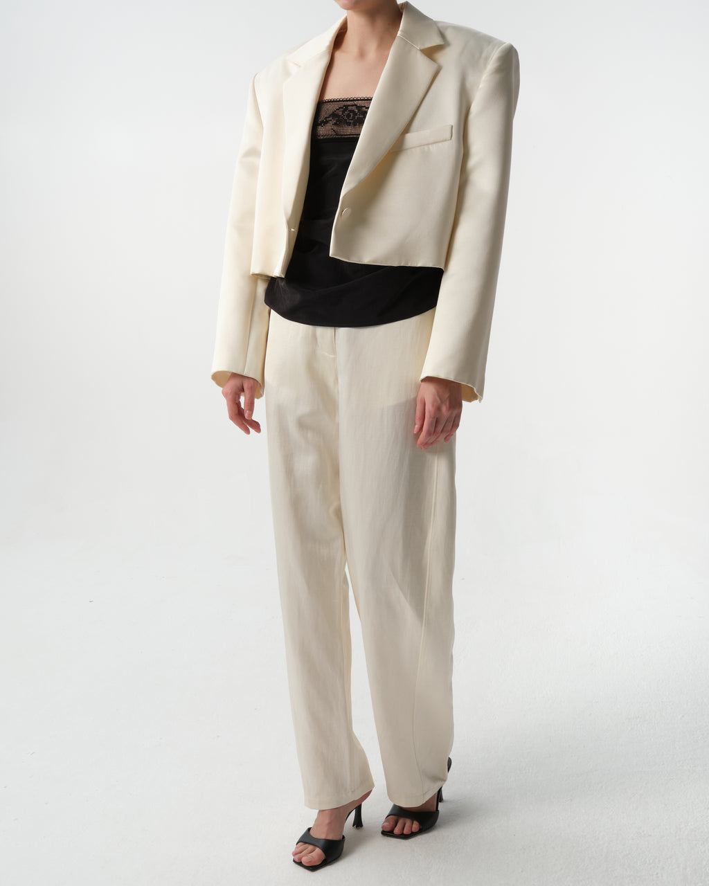 Draped Silk Lace-Trim Top