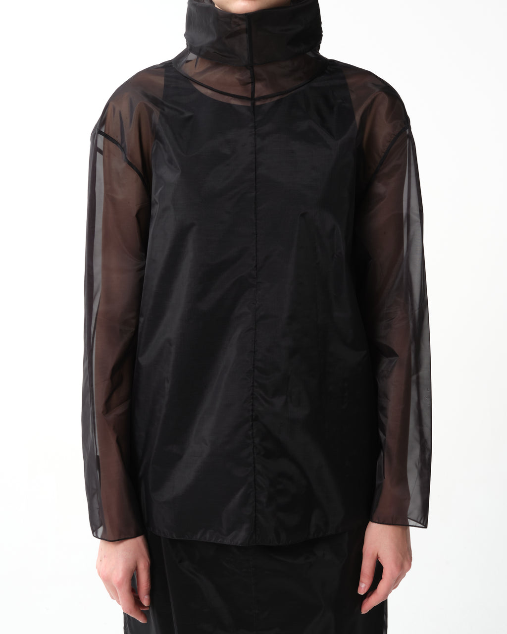 Sheer Technical Turtleneck Top