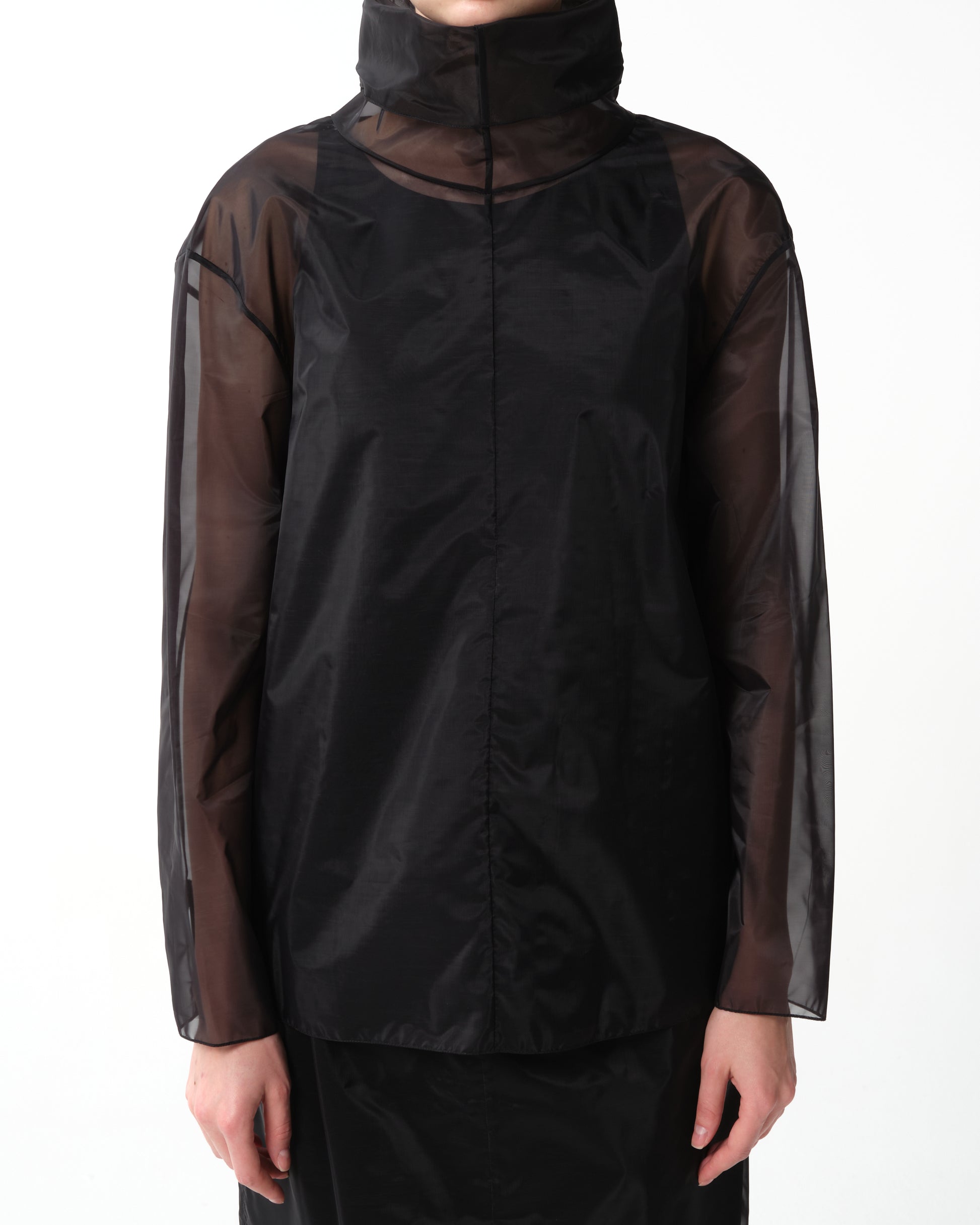 Sheer Technical Turtleneck Top