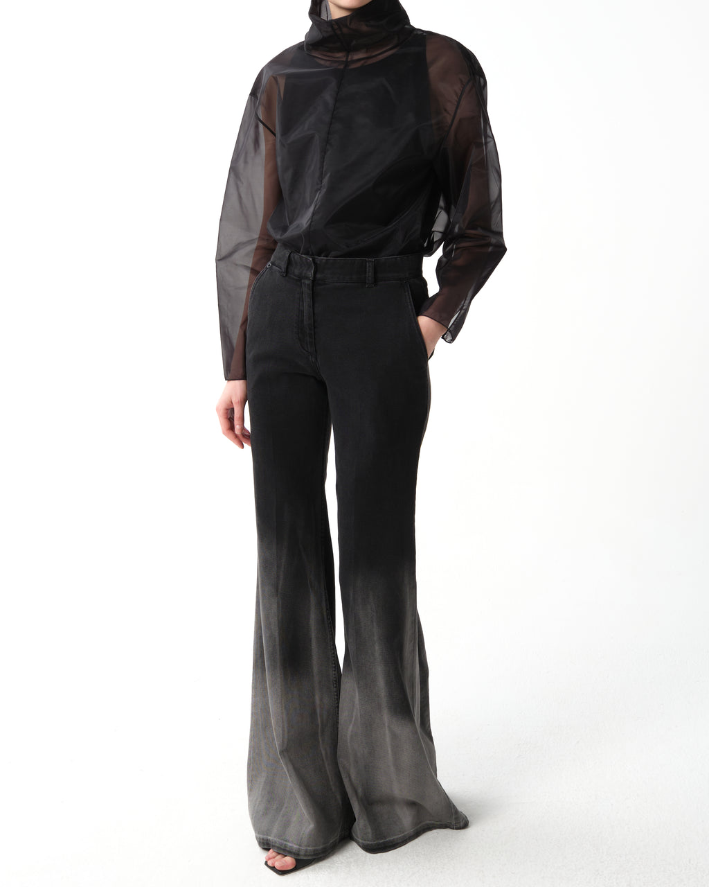 Sheer Technical Turtleneck Top