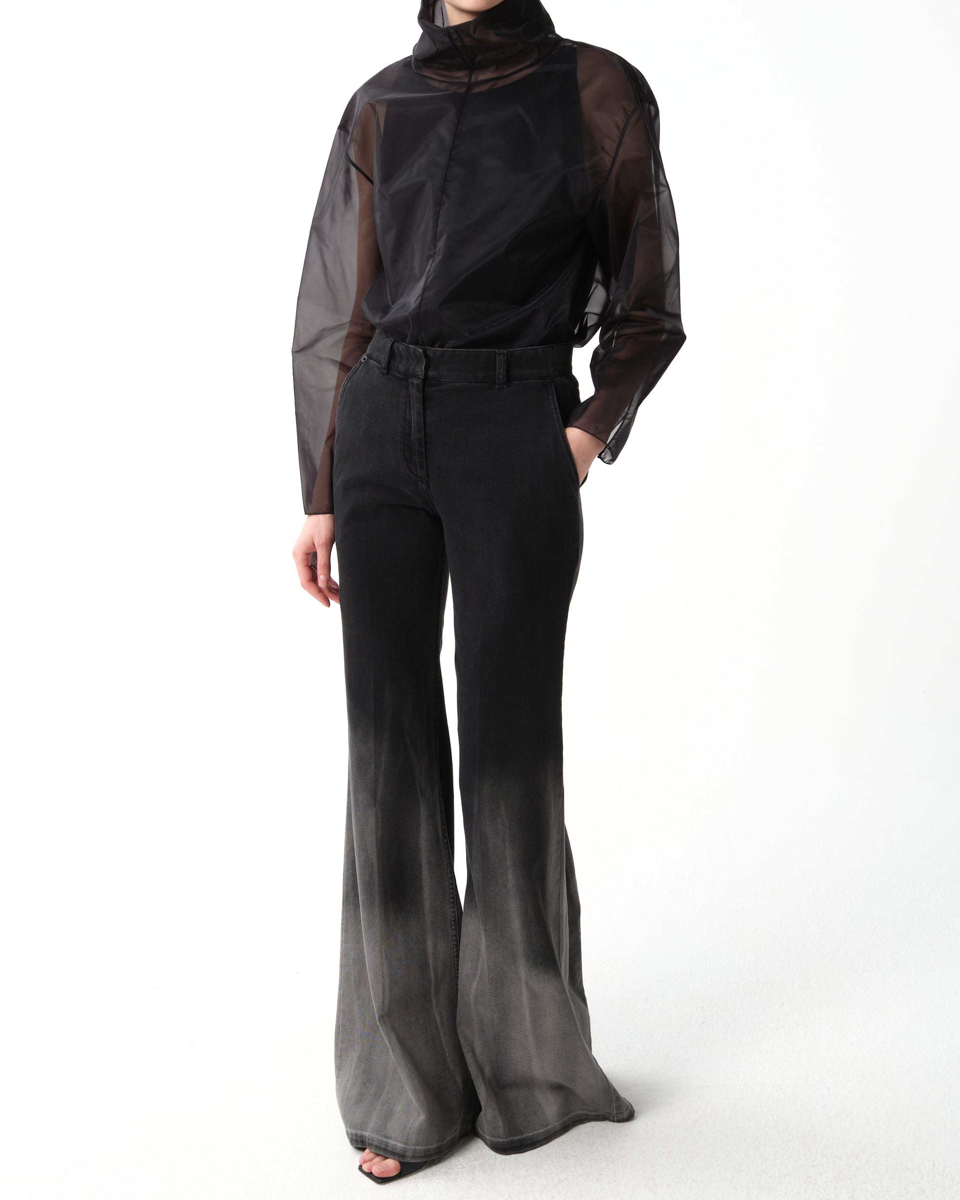 Sheer Technical Turtleneck Top