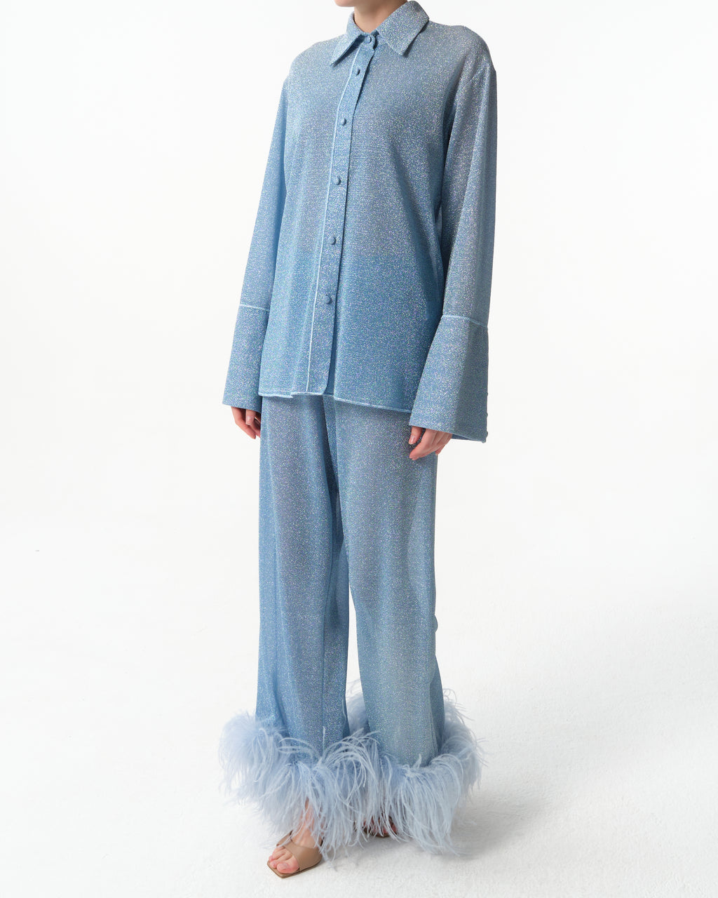 Lumière Feather-Trimmed Pants