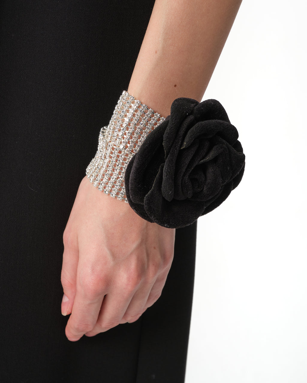 Velvet Rosette Crystal Choker