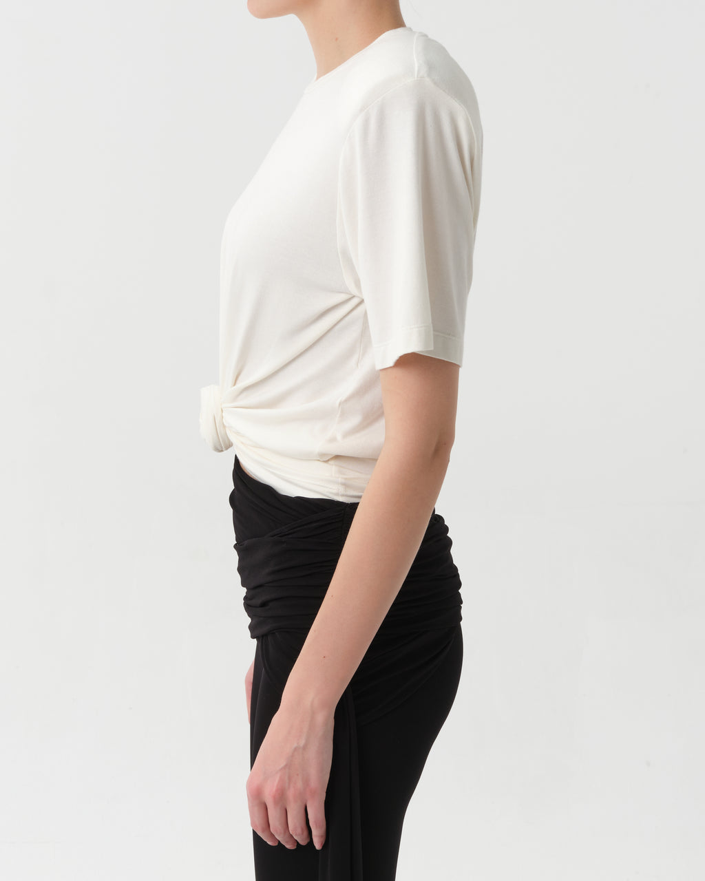 Knotted Ribbed T-Shirt