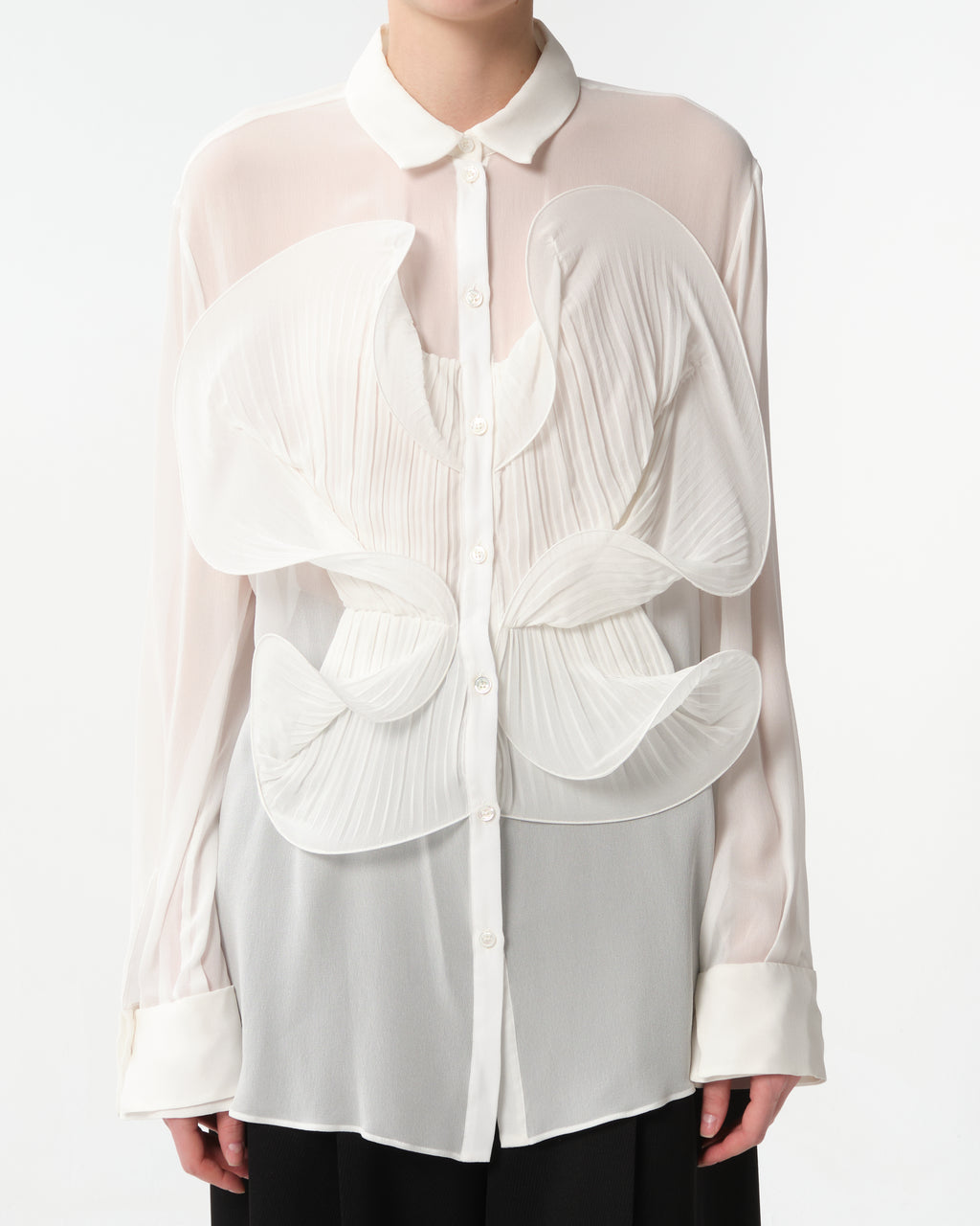 Ruffled Silk Shirt