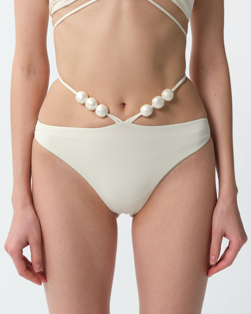 Pearl-Detail Bikini Bottoms