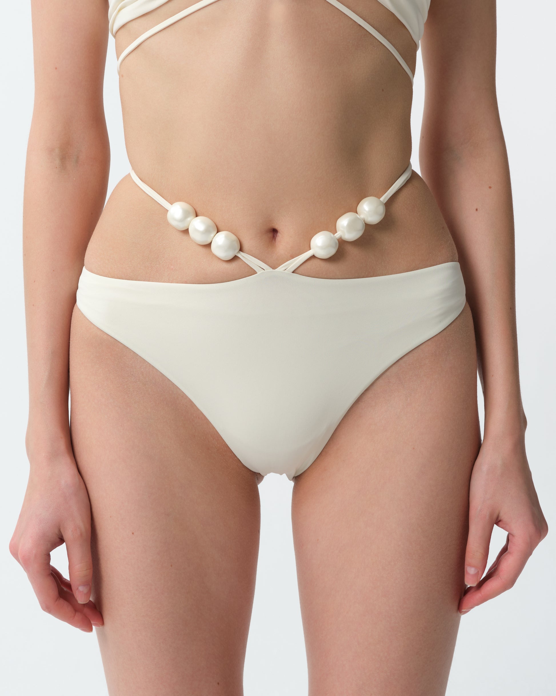 Pearl-Detail Bikini Bottoms