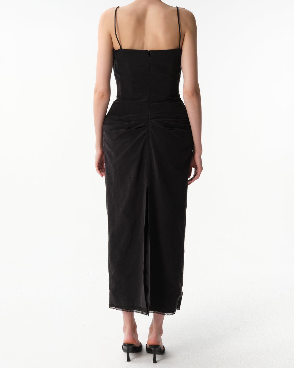 Midi Corset Dress with Lace Neckline