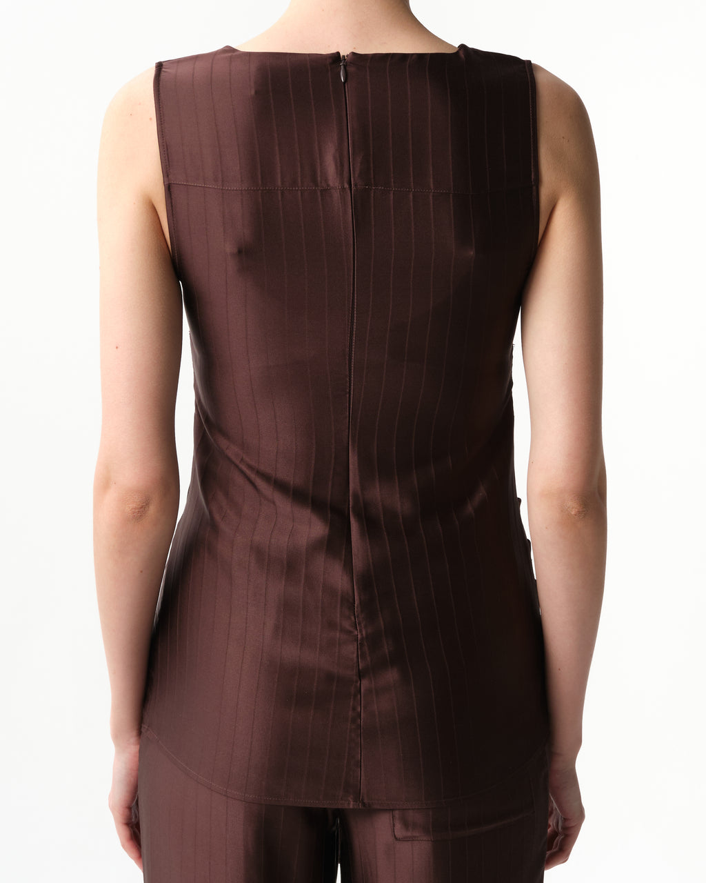 Fonda Draped Paneled Satin Top