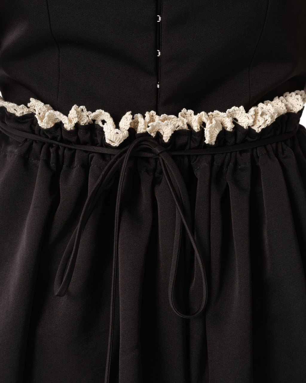 Strapless Lace-Detail Midi Dress