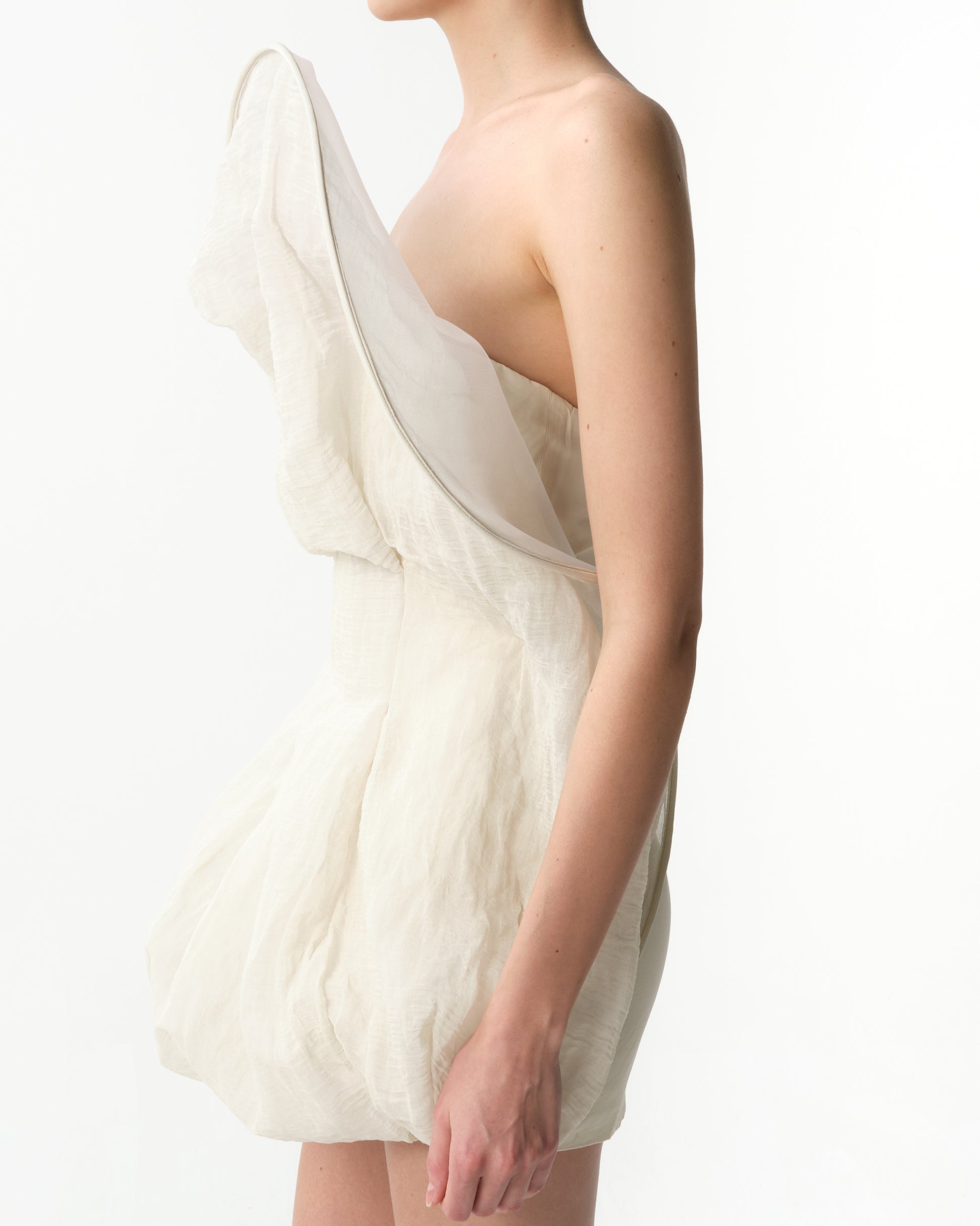Strapless Sculptural Mini Dress