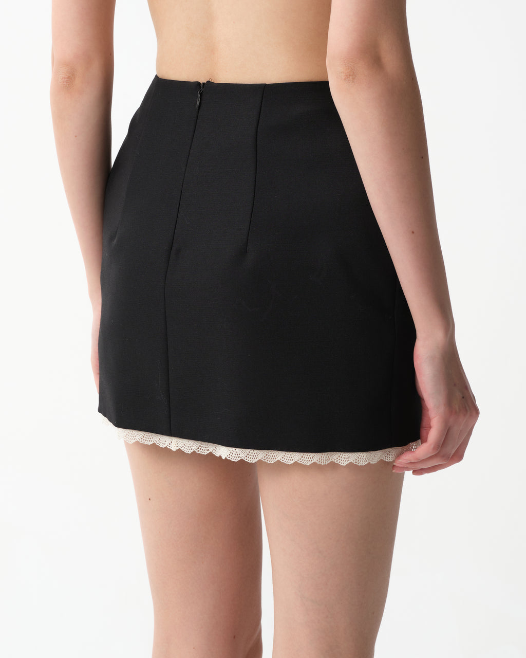 Lace-Trimmed Miniskirt