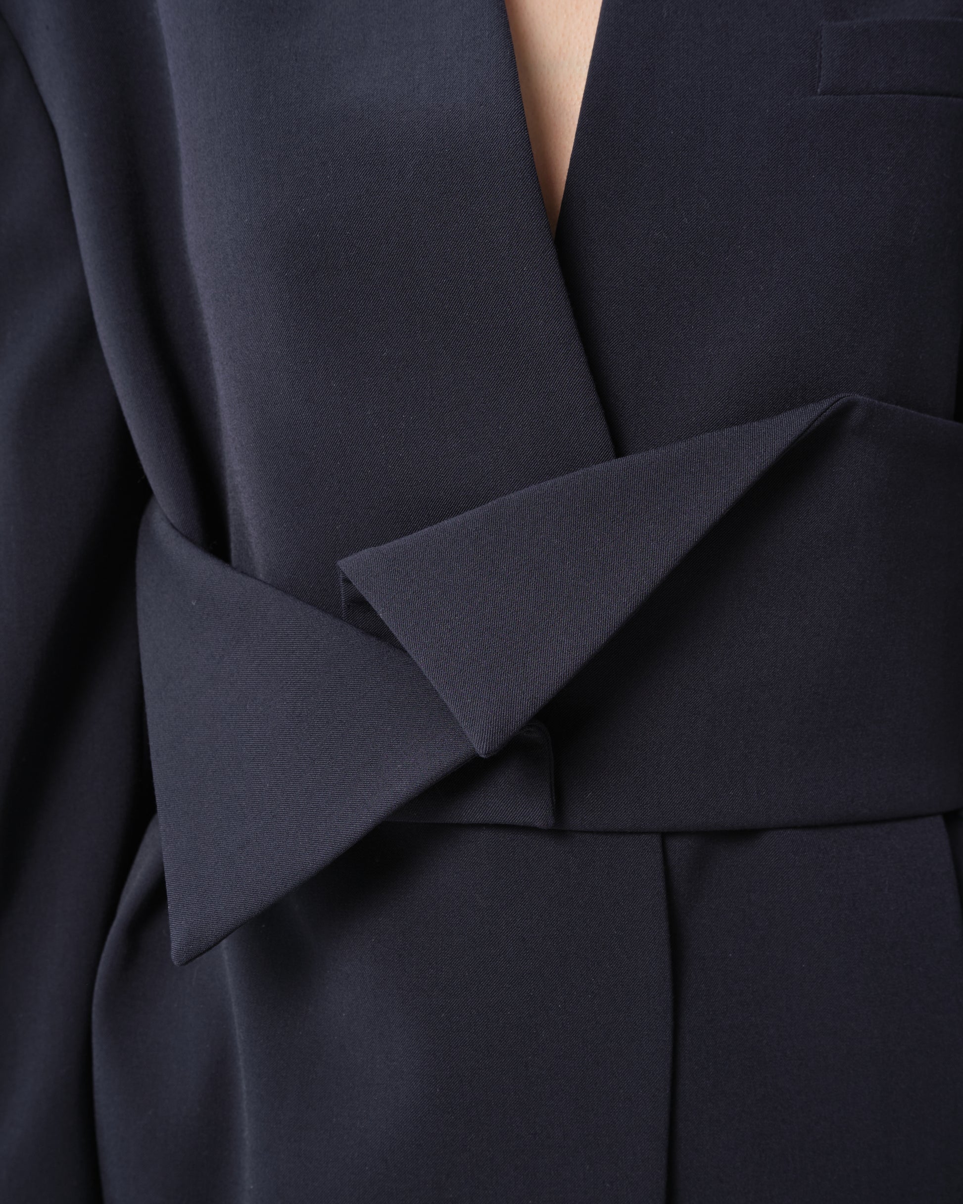 Belted Wool-Blend Blazer