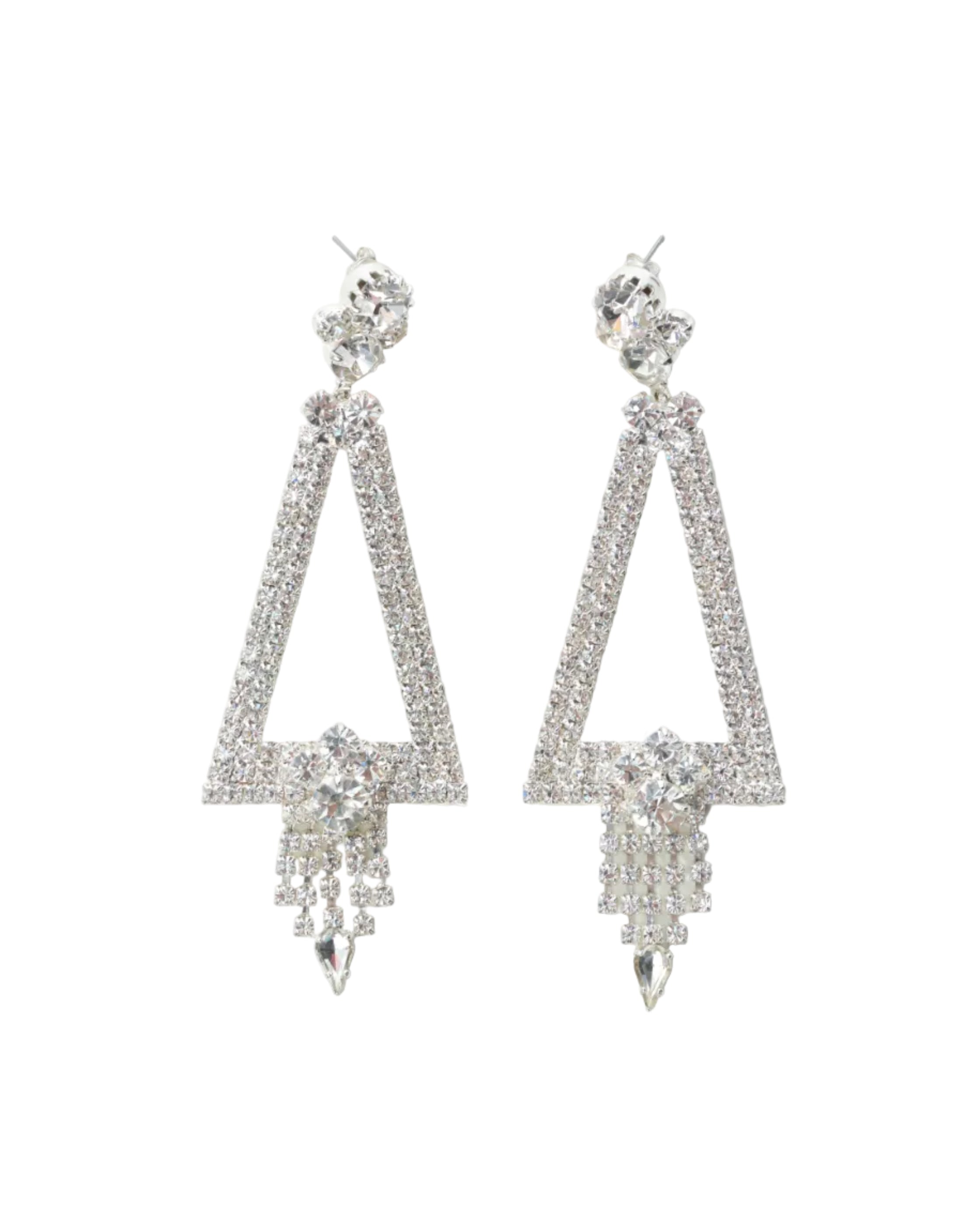 Triangle Cascade Crystal Earrings