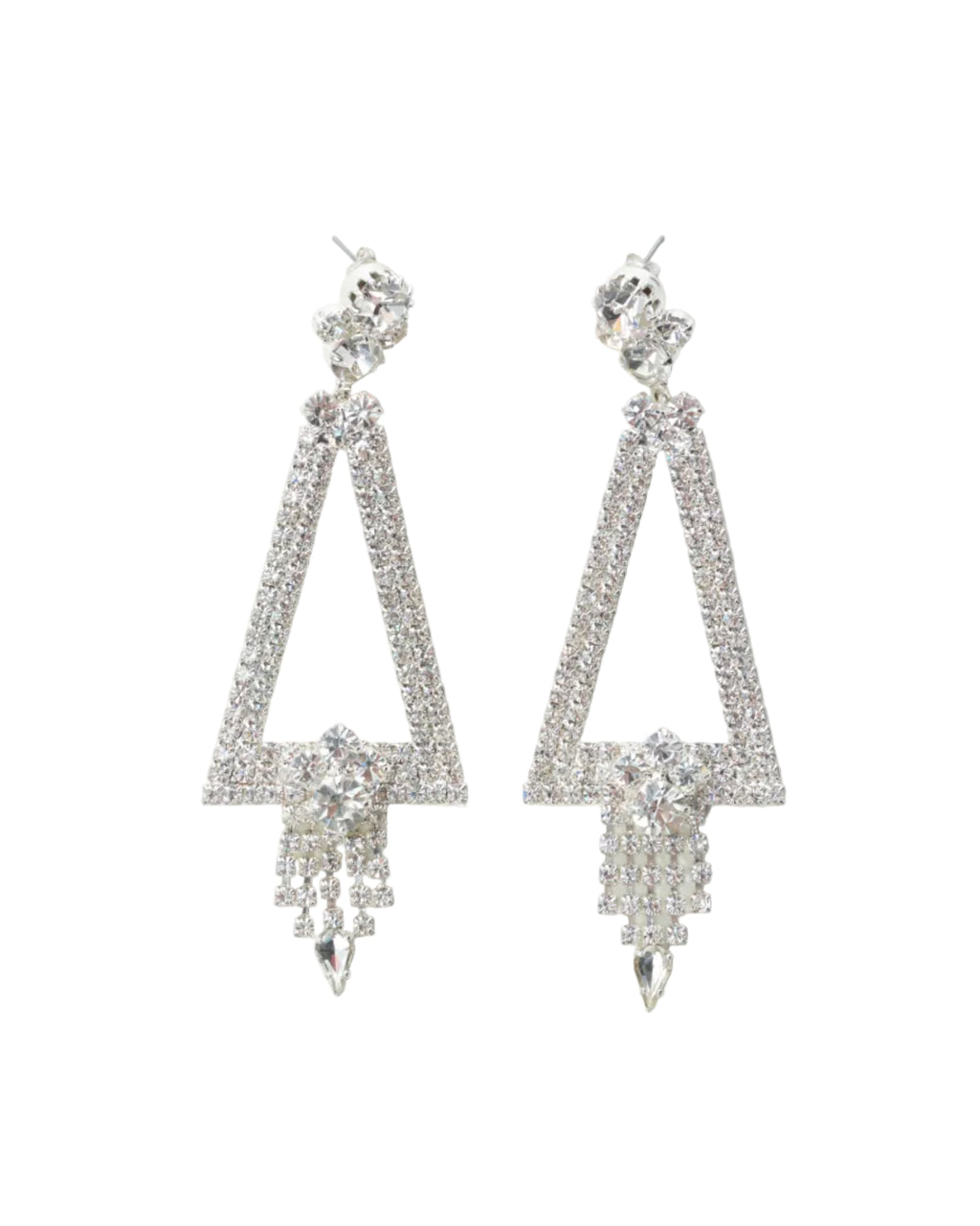 Triangle Cascade Crystal Earrings