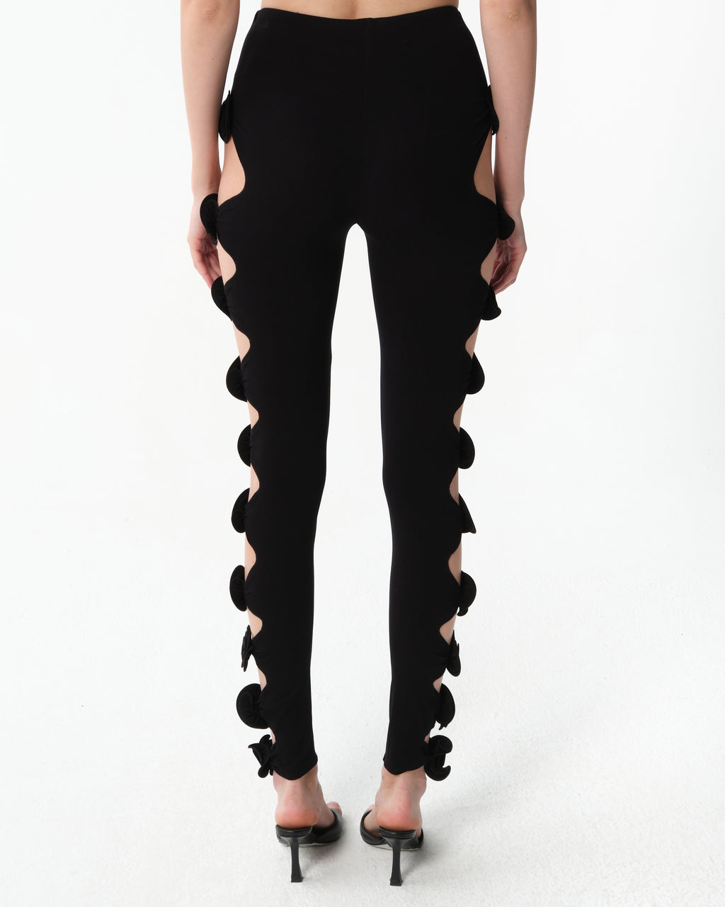 Magda Butrym Leggings schwarz mit Rosen