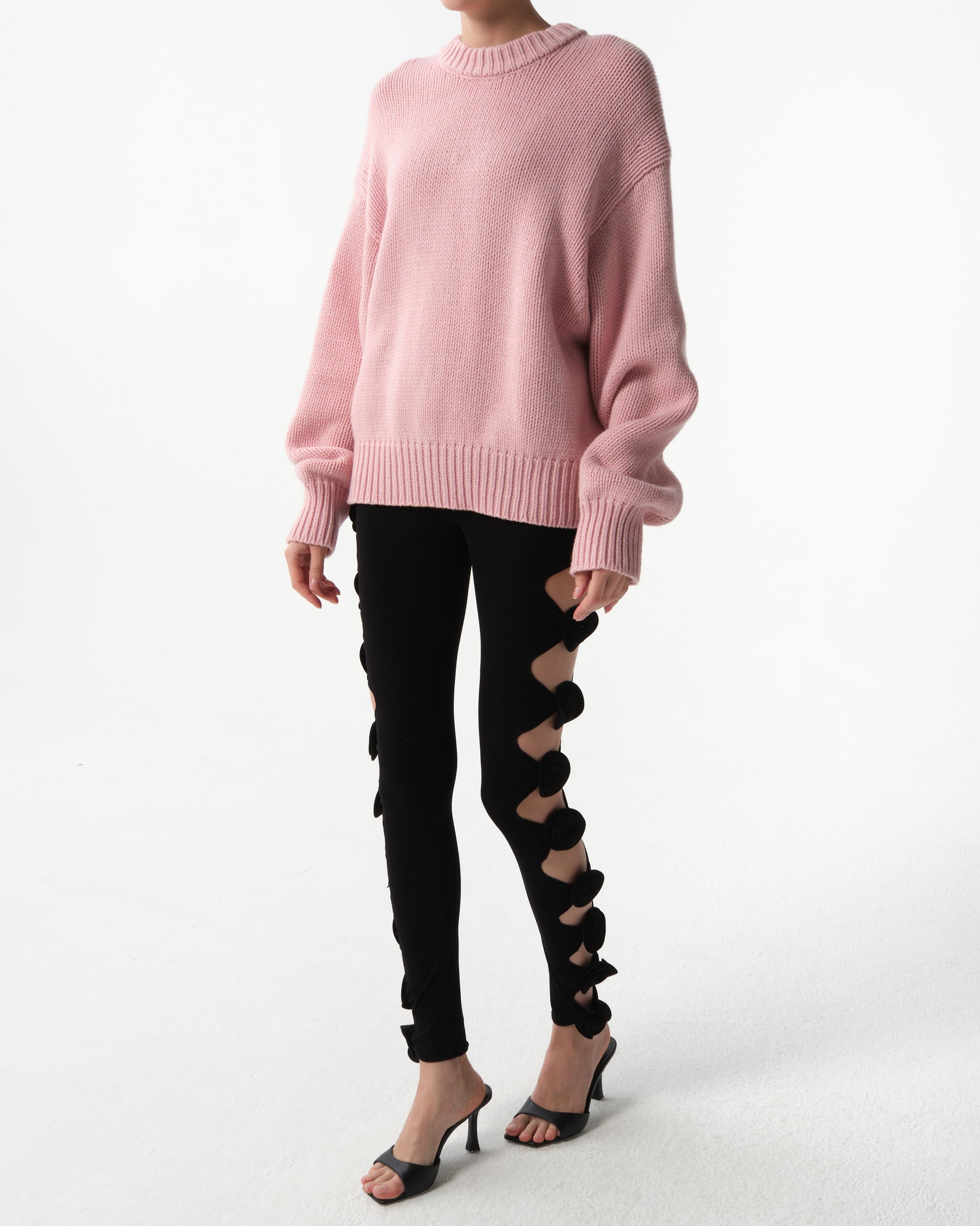 Rose-Detailed Cut-Out Leggings