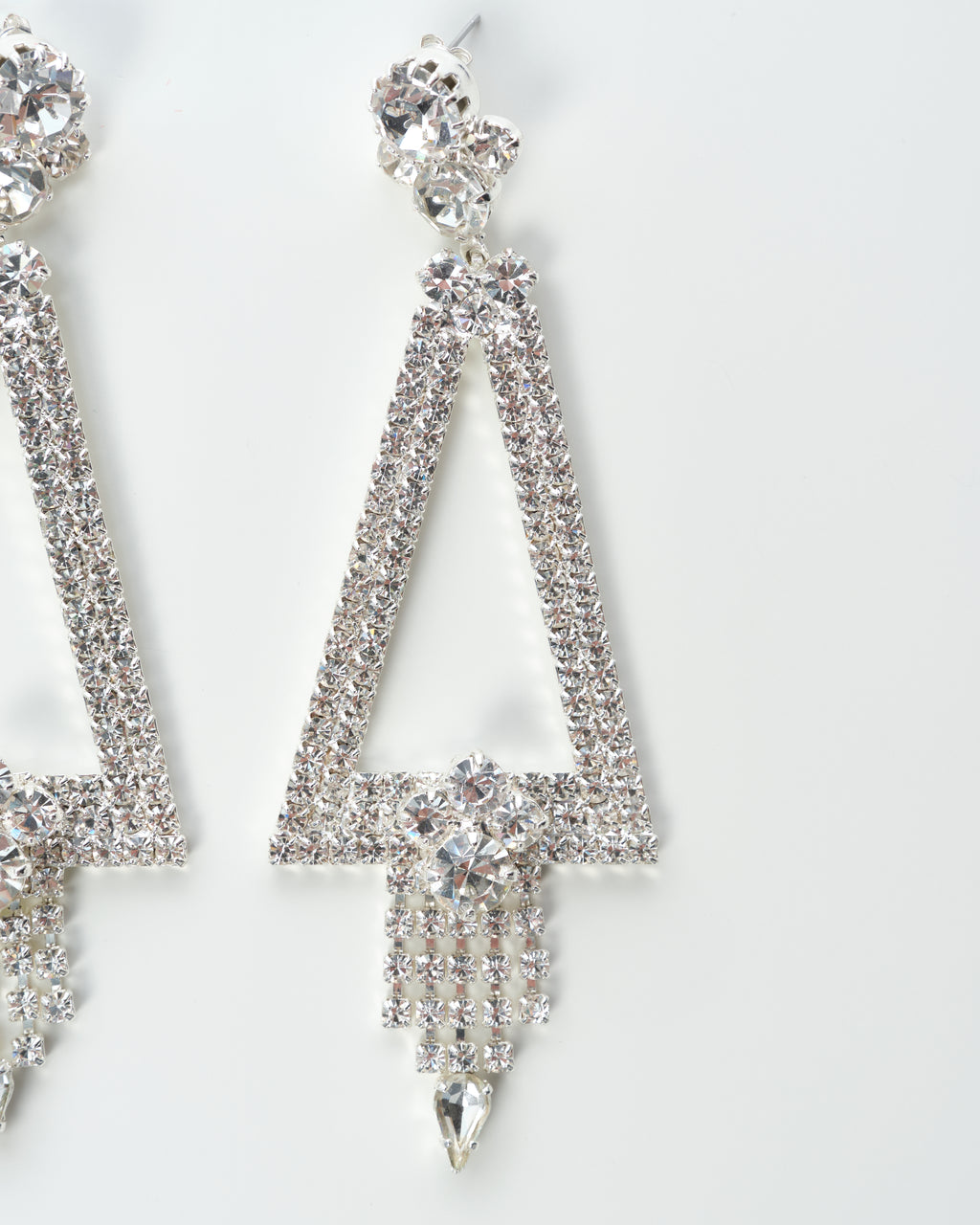 Triangle Cascade Crystal Earrings
