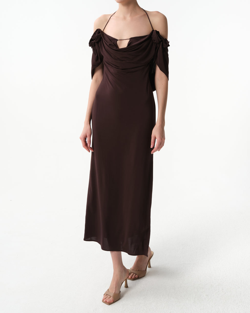 Floral-Appliquéd Midi Dress