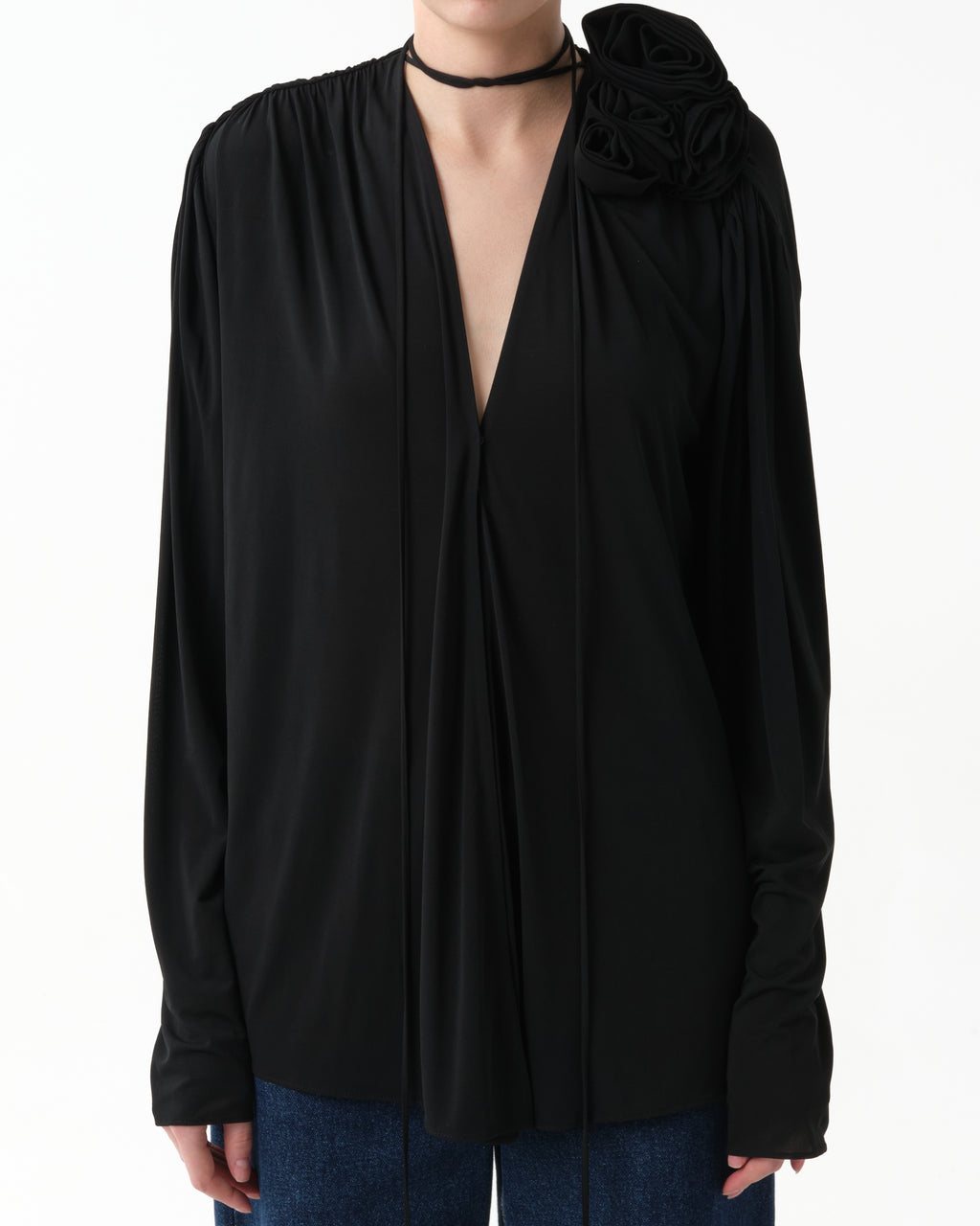 Classic Flower Blouse in Jersey