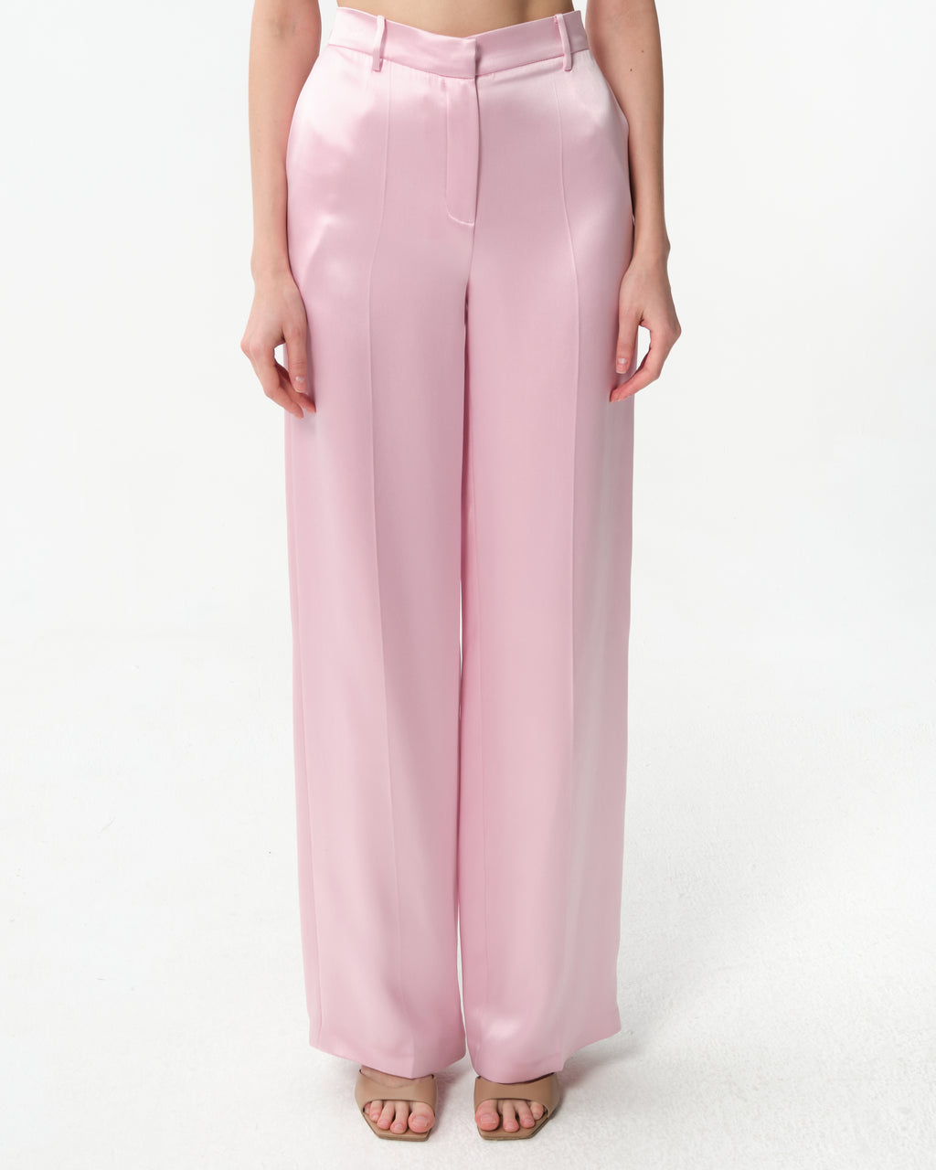 High-Waist Silk Trousers