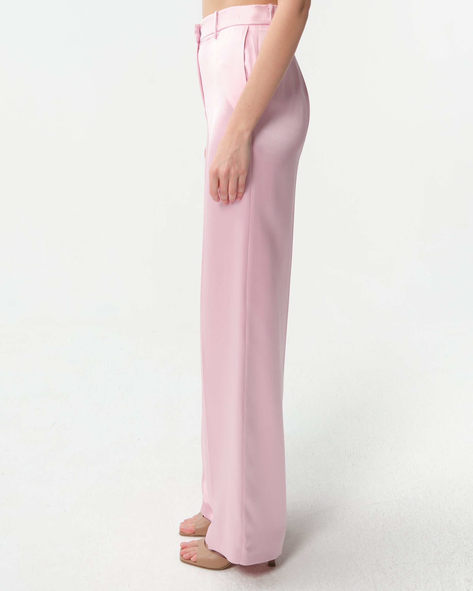 High-Waist Silk Trousers
