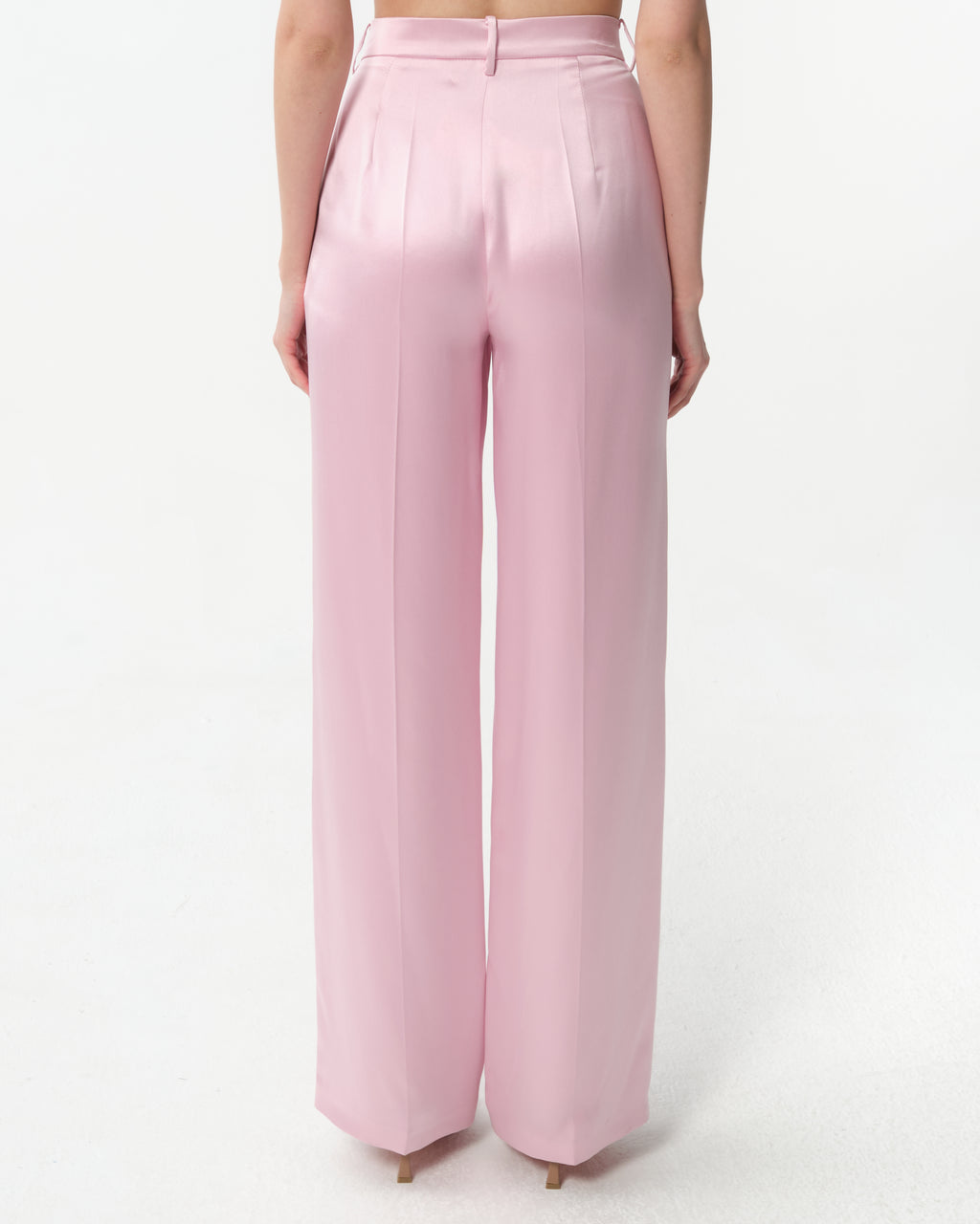High-Waist Silk Trousers